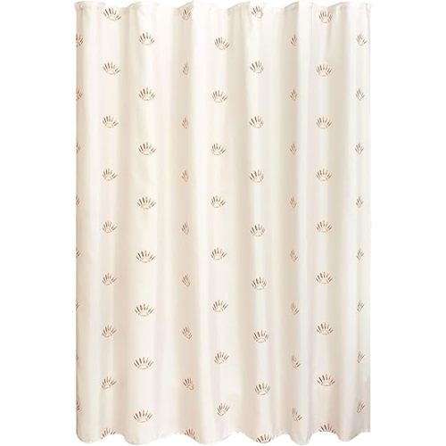 iDesign Polyester Sunrise Shower Curtain - Water Resistant Fabric Shower Curtain with 12 Reinforced Buttonholes for Master and Guest Bathroom - Machine Washable - 72" x 72" – Sunrise Yellow