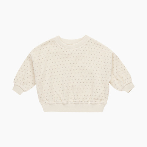 Quincy Mae Velour Relaxed Sweatshirt - Natural, 6-12 M
