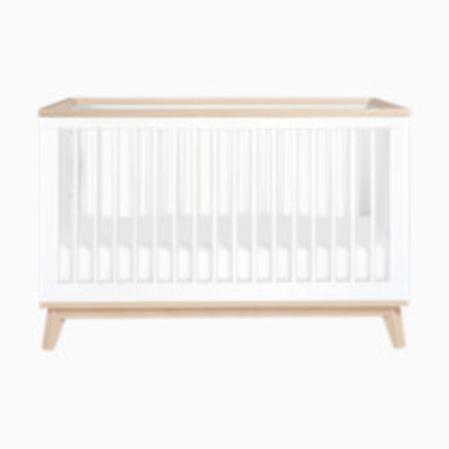 babyletto Scoot 3-in-1 Convertible Crib with Toddler Bed Conversion Kit - White/Washed Natural