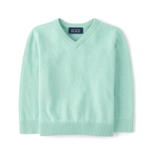 Baby And Toddler Boys V-Neck Sweater - Aqua