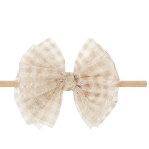 TULLE FAB SKINNY: blush gingham / blush – Baby Bling Bows