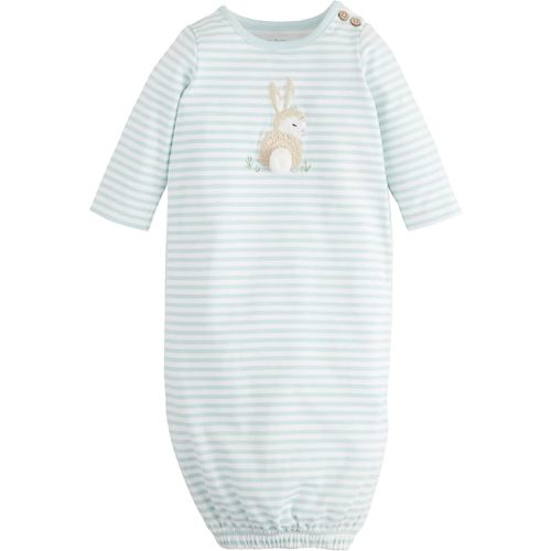 Mud Pie Children's Blue Stripe Bunny Gown; 0-3M