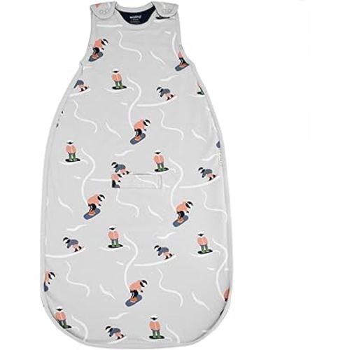 Woolino Merino Wool & Organic Cotton Baby Sleep Sack 2-24 Months – Ultimate 4-Season Baby Sleeping Bag, Universal Size Wearable Blanket, 2-Way Zipper & Adjustable Fit, Year-Round Use - Snowboarder