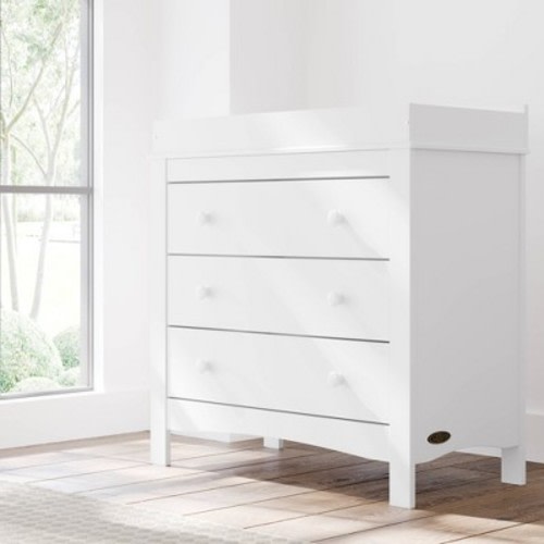 Graco Noah 3-Drawer Dresser with Removable Changing Table Topper  - White