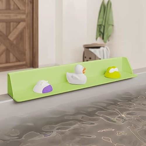 PlayPad, 3-Ft Long with SplashGuard For Bathtub, 5-Inch Tall - Kids Mess-Free Bath and No Leaks with Strong Suction Cups - Pistachio Green