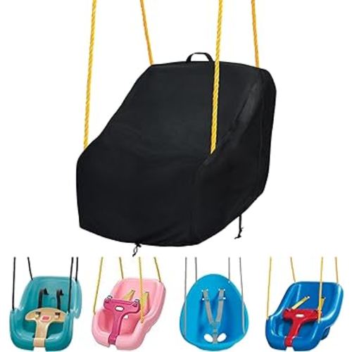 okcool Outdoor Toddler Swing Seat Cover for Little Tikes/Stpe2 Baby Swing Seat,Outdoor Baby Swing Cover,A Wide Selection of Cute Colors and Patterns,Black