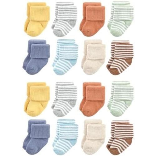 Hudson Baby Unisex Cotton Rich Baby Terry Socks 16-Pack