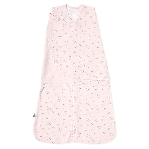 HALO 100% Cotton Sleepsack Swaddle, 3-Way Adjustable Wearable Blanket, TOG 1.5, Pink Floral, Small, 3-6 Months
