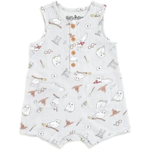 Harry Potter Baby Henley Romper Newborn to Infant Sizes (Newborn - 24 Months)