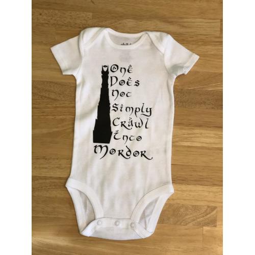 Crawl to Mordor Lord of the Rings Inspired Baby Bodysuit