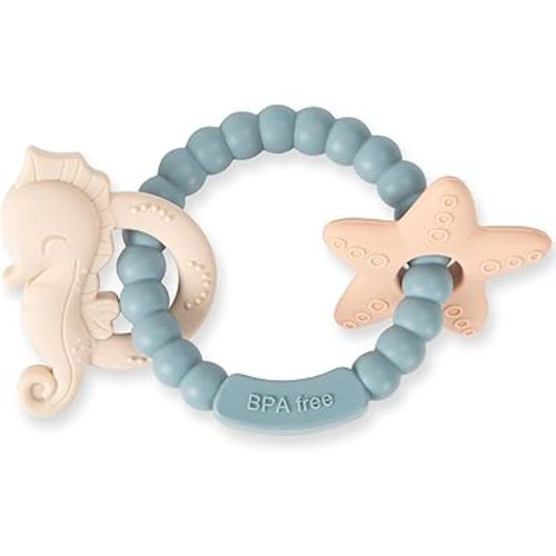 Silicone Teethers for Babies 0-6 6-12 Months Baby Teething Toys Teething Ring for Infant Boys Girls