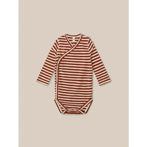 Paprika Stripes Wrap Bodysuit | Organic Zoo