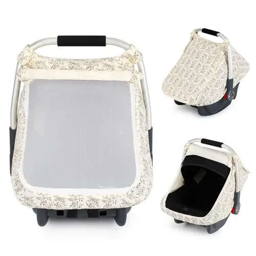 Beberoad Love Car Seat Cover with Mesh Window, Breathable Canopy for Car Seat