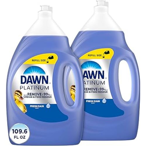 Dawn Platinum Dish Soap Liquid, Dishwashing Liquid, Grease Removal, Fresh Rain, 2x54.8oz Bundle