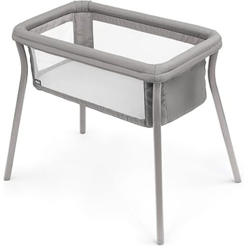 Chicco LullaGo Anywhere SE Portable Bassinet, Lightweight, Space-Saving with Waterproof Mattress and Fitted Sheet, Travel Bassinet for Baby | Clay/Grey