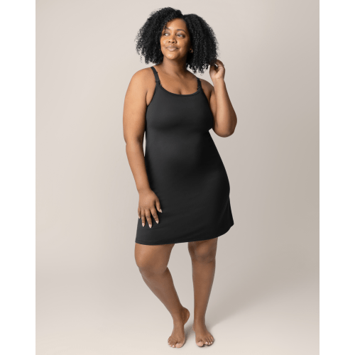 Stella Hands-Free Pumping & Nursing Nightgown | Black - Kindred Bravely
