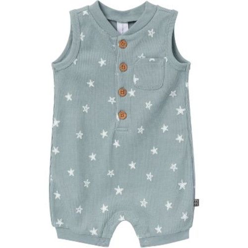 Modern Moments™ By Gerber Baby Boys' Sleeveless Romper, Medium Teal Starfish, 0-3 Months