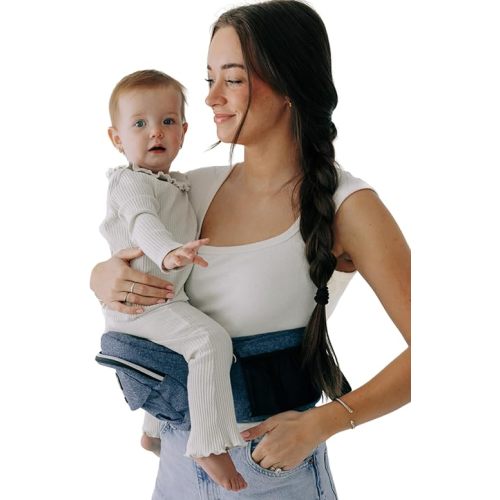 Tushbaby The Original Premium Quality Hip Seat Carrier – Safety-Certified Baby & Toddler Carrier with Secure Safety Buckles, No-Flimsy-Foam Design, Storage Pockets & Nursing Pillow. 0–3 yrs
