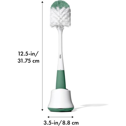 OXO Tot Bottle Brush with Nipple Cleaner and Stand - Sage - 1 Count (Pack of 1)