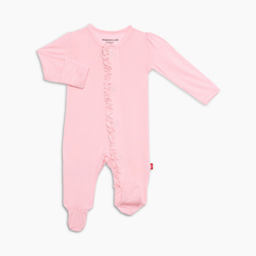 Magnetic Me Modal Magnetic Ruffle Footie - Pink Dogwood, 0-3 M
