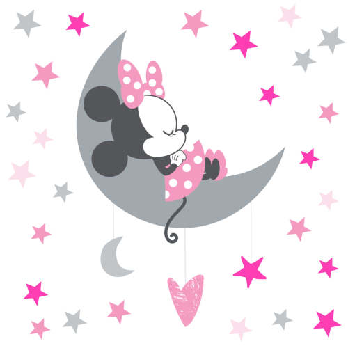 Disney Baby Minnie Mouse Pink/Gray Celestial Wall Decals– Lambs & Ivy