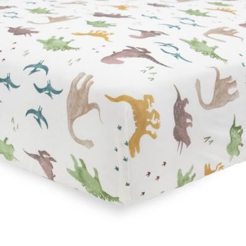 Little Unicorn Stretch Knit Crib Sheet, Dino Pals
