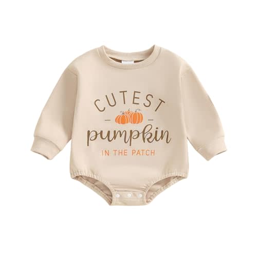 Tuwetueua My First Halloween Baby Girl Outfit Long Sleeve Crewneck Bubble Sweatshirt Romper Halloween Baby Clothes