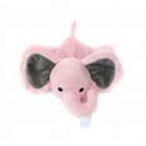 kinrex pink elephant pacifier holder - baby soothie stuffed animal toy - measures 18 cm. - 7.09"