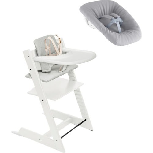 Stokke Tripp Trapp® Highchair², Cushion, Newborn Set² & Stokke® Tray, White