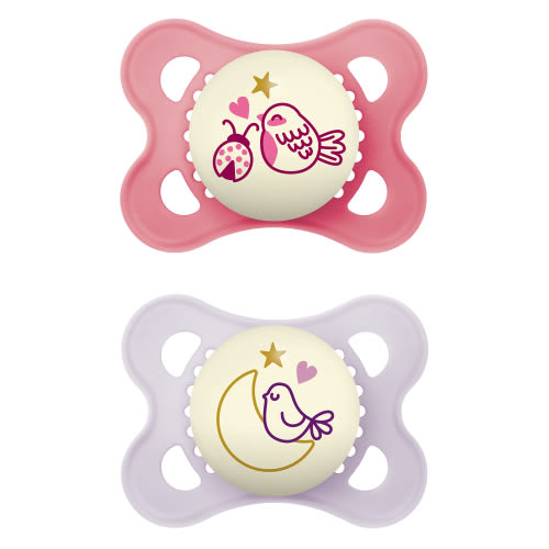 MAM Night Pacifier, 0-6 Months, 2 Pack