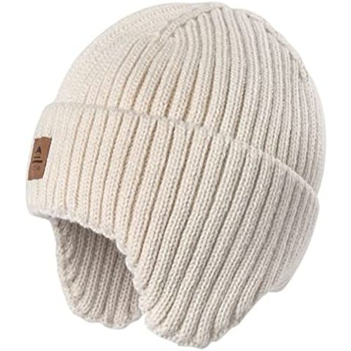 Baby Beanie Fleece Lined Toddler Winter Hat with Ear Flaps Little Girls Boys Warm Hats Cute Beanies for Kids