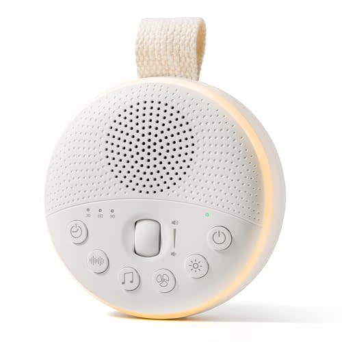 White Noise Machine for Baby & Adults with 21 Relaxing Sounds & Adjustable Night Light, Rechargeable & Portable Sleep Aid for Home & Travel
