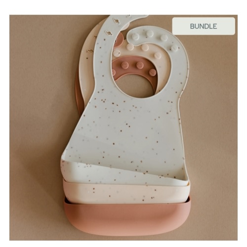 3-Pack Silicone Bibs - Pink/Cream – Yeah Baby Goods