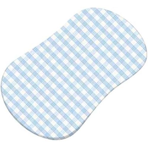 SheetWorld Fitted 100% Cotton Jersey Bassinet Sheet Fits Halo Bassinet Swivel Sleeper 17 x 30, Blue Gingham, Made in USA