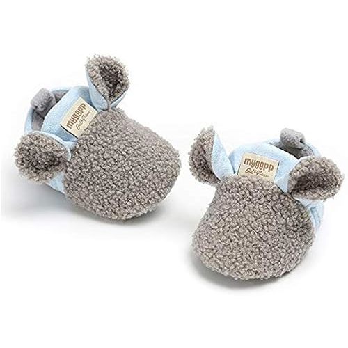 RVROVIC Baby Boys Girls Cozy Fleece Boots with Non Skid Bottom Warm Winter Socks Slippers