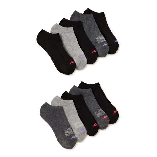 Avia Women's Performance Cushioned Low Cut Socks, 10-Pack