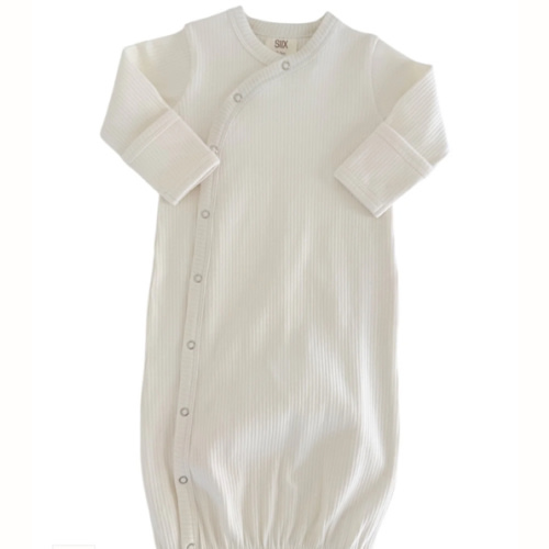 Ivory / Organic Ribbed Gown – SpearmintLOVE