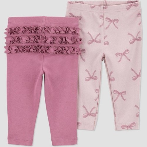 Carter's Just One You® Baby Girls' 2pk Ruffle Pants - Burgundy 3M
