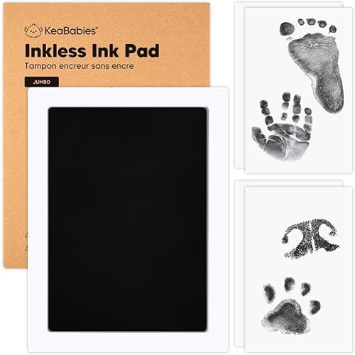 1-Pack Inkless Baby Hand and Footprint Kit - Mess Free Ink Pad for Newborn Keepsake, Dog Nose & Paw Print Kit, Clean Touch Ink Pad for Baby Hand & Footprints, Ideal New Mom Gifts (Jumbo)