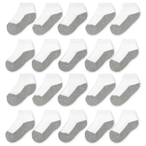 Wonder Nation Baby Toddler Ankle Socks 20-Pack Cushioned Stretch Sizes 0M-5T