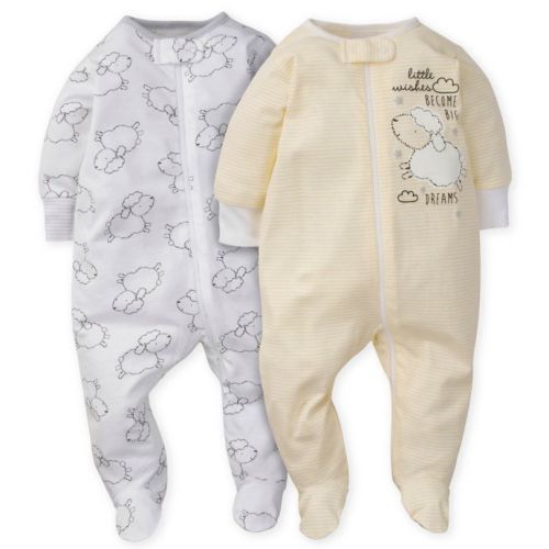Gerber® Size 0-3M 2-Pack Lamb Sleep 'n Play in Yellow