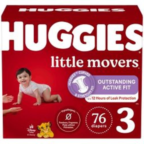 Huggies Little Movers Baby Disposable Diapers - Size 3 - 76ct