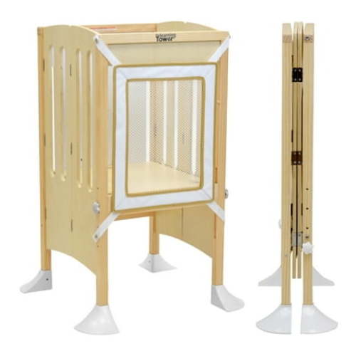 Little Partners Grow N Stow Folding Learning Tower®/Toddler Tower, Educational Toy, Natural 18m-6yrs