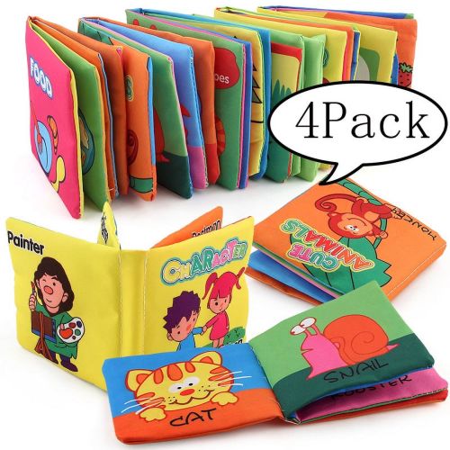 AUQ  Nontoxic Fabric Soft Baby Books, Early Education Toys, Waterproof for Toddler