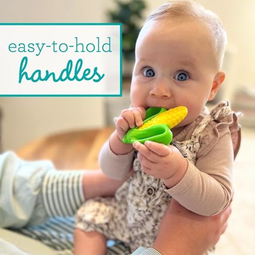 Infantino Farmers Market Teether Gift Set - Set of 3 BPA-Free Veggie Textured Silicone Teethers for Soothing Sore Gums, Multicolor