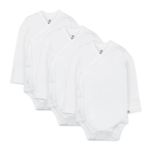 3-Pack Organic Cotton Long Sleeve Side-Snap Bodysuits | Honest Baby Clothing
