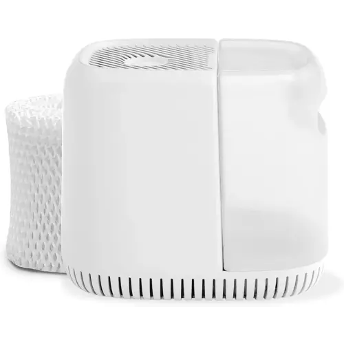 Canopy Bedside Evaporative Humidifier - 36 HR Run Time, 2.5L Capacity - No Mist - Help Alleviate Symptoms of Allergies, Flu, Cold, Dry Skin Includes Humidifier, Unwind Aroma, Filter - White