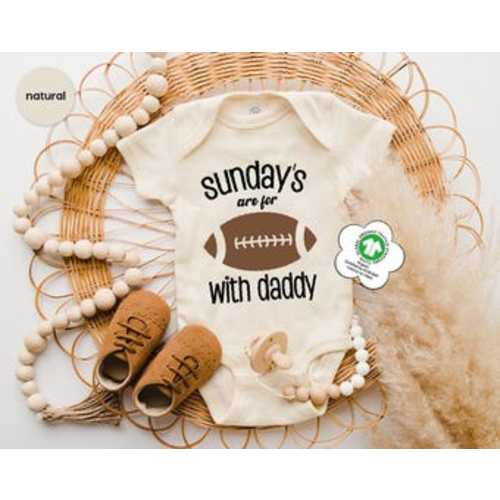 Sunday's Are for Football With Daddy Baby Onesie®, Football With Daddy Bodysuit, Sunday Football, Football Onesie®, Sports Onesie® - Etsy