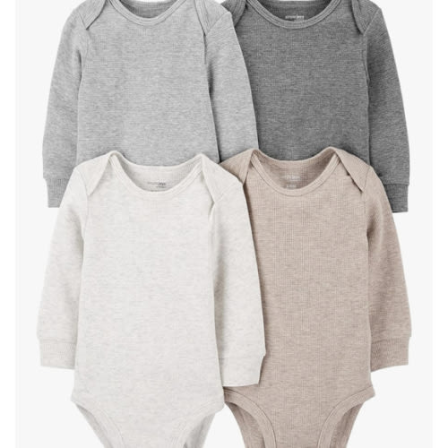 Simple Joys by Carter's Baby 4-Pack Long-Sleeve Thermal Bodysuit