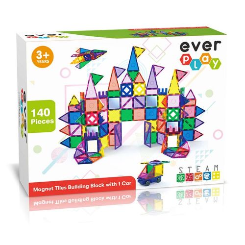 PicassoTiles Everplay 140 Piece Magnetic Tile Set